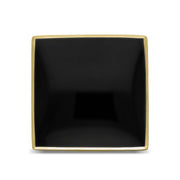 18ct Yellow Gold Whitby Jet Large Square Ring, R605_3