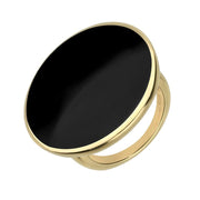 18ct Yellow Gold Whitby Jet Round Ring, R652