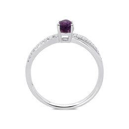 18ct White Gold Blue John 0.16ct Diamond Split Shoulder Ring_2