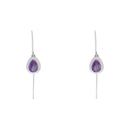 18ct White Gold Blue John Cross Disc Drop Earrings