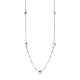 18ct White Gold Blue John Cross Link Disc Chain Necklace