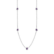 18ct White Gold Blue John Cross Link Disc Chain Necklace