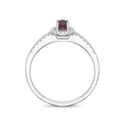 18ct White Gold Blue John Diamond Round Cluster Ring. R1007.