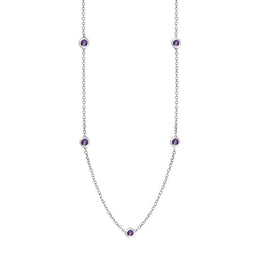 Sterling Silver Blue John Heart Link Disc Chain Necklace, N746_2.