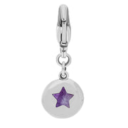 18ct White Gold Blue John Round Shaped Star Clip Charm, G662.