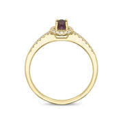 18ct Yellow Gold Blue John Diamond Round Cluster Ring, R1007.