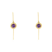 18ct Yellow Gold Blue John Star Disc Drop Earrings, E1371.