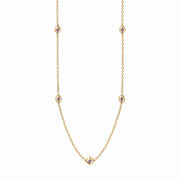 18ct Yellow Gold Blue John Fleur De Lis Link Disc Chain Necklace, N747.