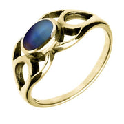 18ct Yellow Gold Moonstone Lattice Ring, R146.