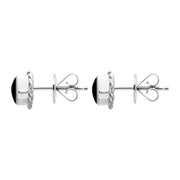 18ct White Gold Whitby Jet Round Twist Edge Stud Earrings. E134_2