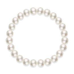 8-8.5mm White Pearl Stretch Bracelet, B1184.