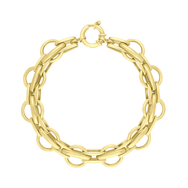 9ct Yellow Gold Round Link Handmade Bracelet C145BR
