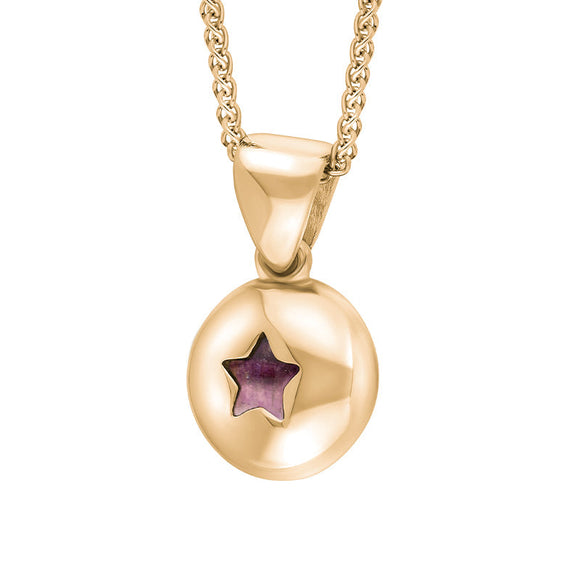 9ct Rose Gold Blue John Star Disc Necklace