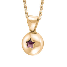 9ct Rose Gold Blue John Star Disc Necklace
