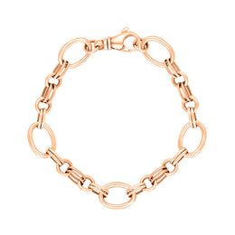 9ct Rose Gold Double Link Handmade Bracelet C057BR