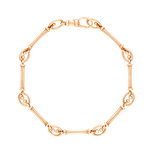 9ct Rose Gold Handmade Baton Link Bracelet C015BR