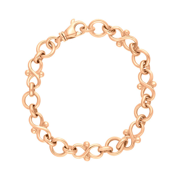 9ct Rose Gold Infinity Link Handmade Bracelet C122BR