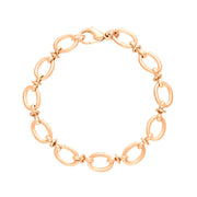 9ct Rose Gold Oval Link Handmade Bracelet C058BR