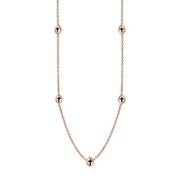 9ct Rose Gold Whitby Jet Cross Link Disc Chain Necklace