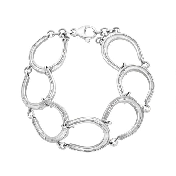 9ct White Gold Horseshoe Handmade Bracelet C081BR