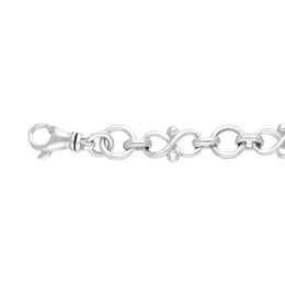 9ct White Gold Infinity Link Handmade Bracelet