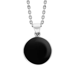 9ct White Gold Whitby Jet Plain Round Necklace P1541