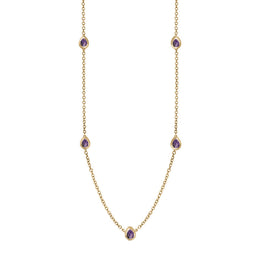 9ct Yellow Gold Blue John Cross Link Disc Chain Necklace