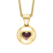 9ct Yellow Gold Blue John Heart Disc Necklace