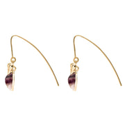 9ct Yellow Gold Blue John Bee Small Hook Earrings