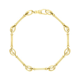 9ct Yellow Gold Handmade Baton Link Bracelet C015BR