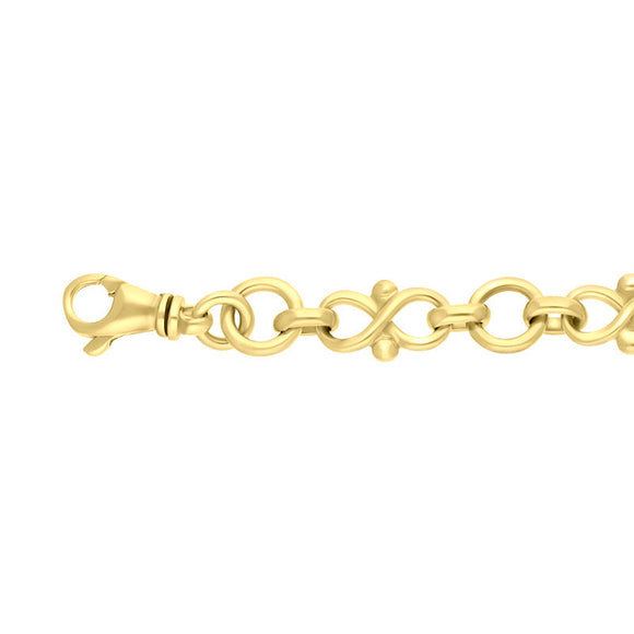 9ct Yellow Gold Infinity Link Handmade Bracelet