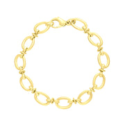 9ct Yellow Gold Oval Link Handmade Bracelet C058BR