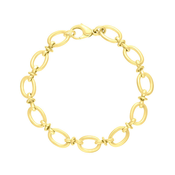 9ct Yellow Gold Oval Link Handmade Bracelet C058BR