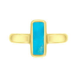 9ct Yellow Gold Turquoise Slim Oblong Ring