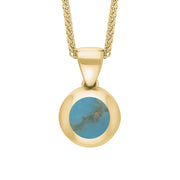 9ct Yellow Gold Turquoise Star Disc Necklace