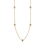 9ct Yellow Gold Whitby Jet Cross Link Disc Chain Necklace