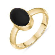 9ct Yellow Gold Whitby Jet Oval Shaped Ring