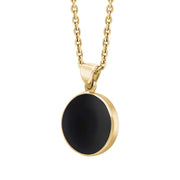 9ct Yellow Gold Whitby Jet Plain Round Necklace P1541