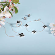 9ct Yellow Gold Whitby Jet Bloom Flower Ball Edge Stud Earrings E2602