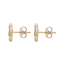 9ct Yellow Gold Whitby Jet Eden Marquise Flower Stud Earrings