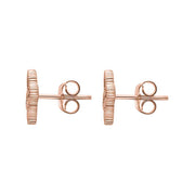 9ct Rose Gold Malachite Eden Marquise Flower Stud Earrings