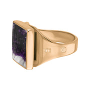 9ct Rose Gold Blue John Hallmark Small Square Ring