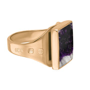 9ct Rose Gold Blue John Hallmark Small Square Ring