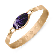 9ct Rose Gold Blue John Hallmark Wide Oval Bangle, B020_FH