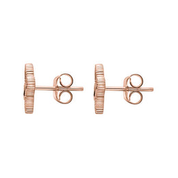 9ct Rose Gold Whitby Jet Eden Marquise Flower Stud Earrings