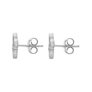 9ct White Gold Malachite Eden Marquise Flower Stud Earrings