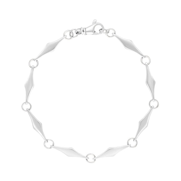 9ct White Gold Rhombus Handmade Bracelet C031BR