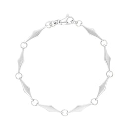 9ct White Gold Rhombus Handmade Bracelet C031BR