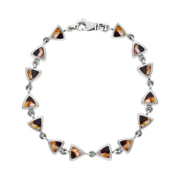 9ct White Gold Blue John Curved Triangle Bracelet B647