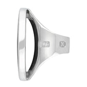 9ct White Gold Turquoise Hallmark Large Round Ring